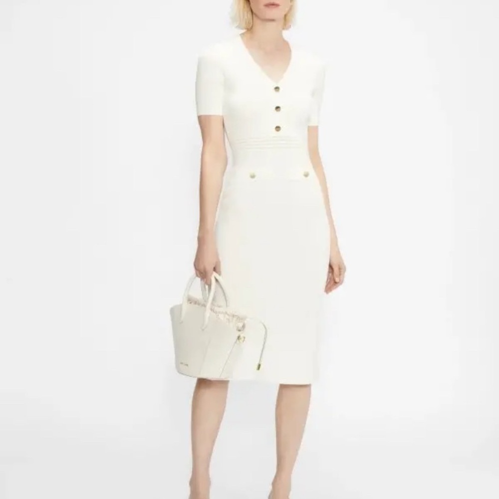 Ted Baker White Knitted Zip Dress